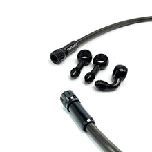 Cargar imagen en el visor de la galería, VRWEARE AN3 28 90 Degree M10 Stainless Steel Braided Motorcycle Brake Hose Line Oil Pipe with 360 Degree Rotatable Banjo Fit for ATV Motocross Pit Dirt Street Racing bike(90cm/35.4&quot;)
