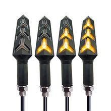 Load image into Gallery viewer, VRWEARE 4PCS Universal Motorcycle Turn Signals 12V Flowing Turn Indicator Lights 12 LEDs Bulbs Compatible with Motorbike Scooter Quad Cruiser Yamaha Harley Suzuki Off Road
