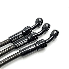 Cargar imagen en el visor de la galería, VRWEARE AN3 28 90 Degree M10 Stainless Steel Braided Motorcycle Brake Hose Line Oil Pipe with 360 Degree Rotatable Banjo Fit for ATV Motocross Pit Dirt Street Racing bike(90cm/35.4&quot;)
