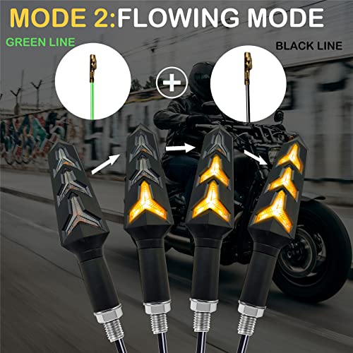VRWEARE 4PCS Universal Motorcycle Turn Signals 12V Flowing Turn Indica